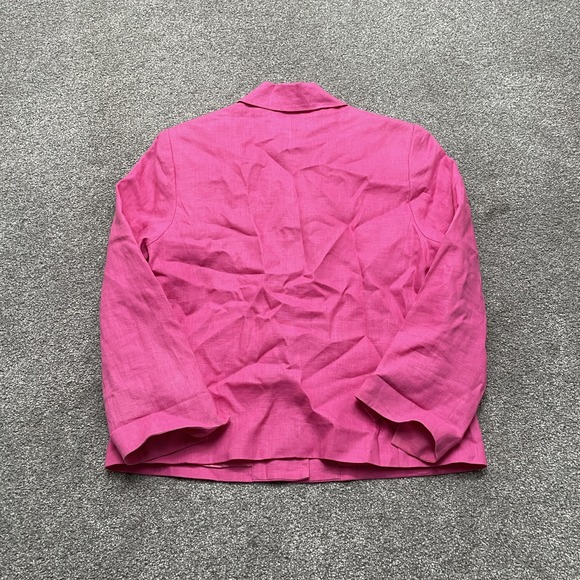 Pendleton Blazer Womens 8 Pink Linen Lined 3 Button Notch Lapel Jacket Office - Picture 6 of 7